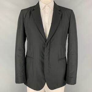 CALVIN KLEIN COLLECTION Size 44 Black Quilted Polyester Sport Coat